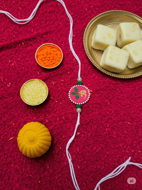 Divine "OM" Hand-Painted Rakhi - Image 1