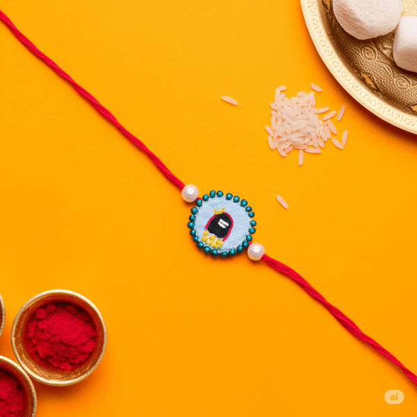 Divine Shivling Hand-Painted Rakhi - Image 1