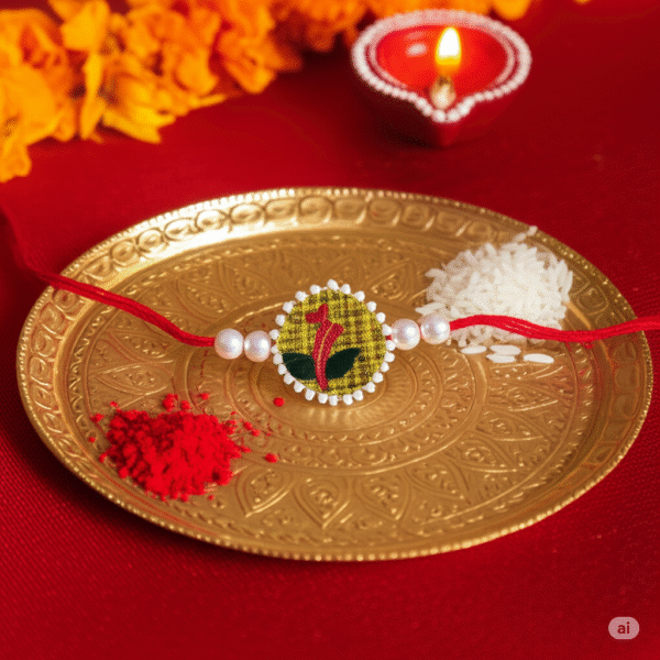 Ganesh Ji Hand-Painted Rakhi - Image 1