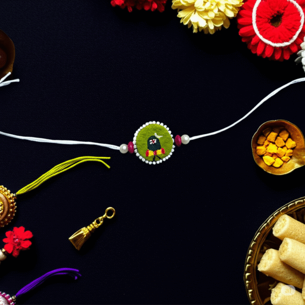 Divine Shiv Ling Hand-Painted Rakhi - Image 2