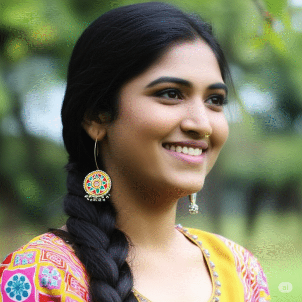 Hand-Painted Lippan Blossom Earrings - Image 1