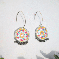 Hand-Painted Lippan Blossom Earrings
