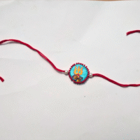 Divine Damru Trishul Hand-Painted Rakhi - Sacred Bond Collection
