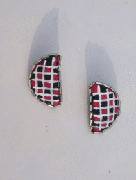 Half Circle Hand Painted Earring