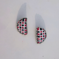 Half Circle Hand Painted Earring
