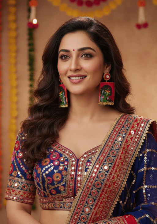 Green Goddess Hand-Painted Earrings